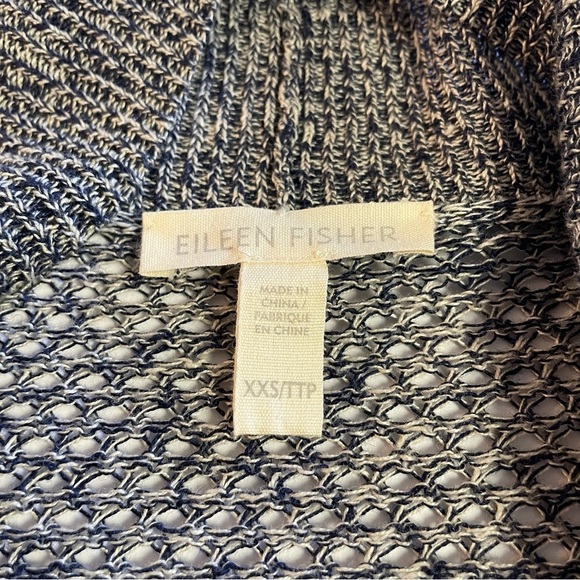 Eileen Fisher Women's 100% Organic Linen Open Front Sweater Blue/Gray Size XXS - Picture 8 of 10